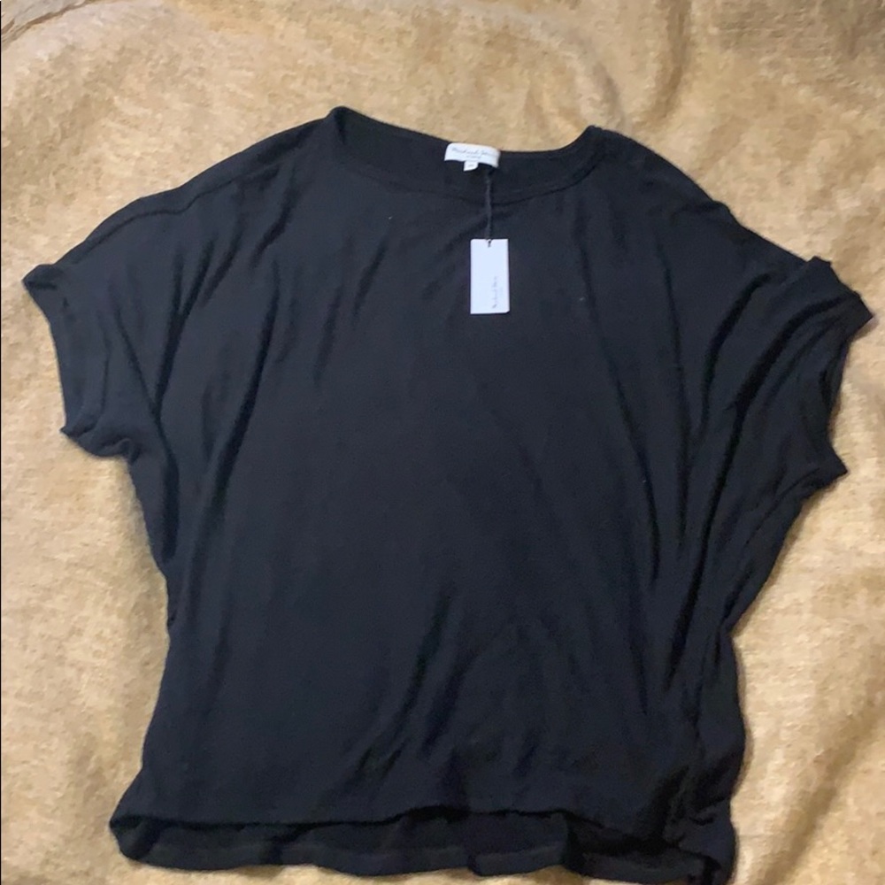 Plus size black knit dolman top